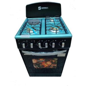 Sayona Free Standing Cooker 50x50cm 3 Gas + 1 Electric Burner 60L Gas Oven – Black