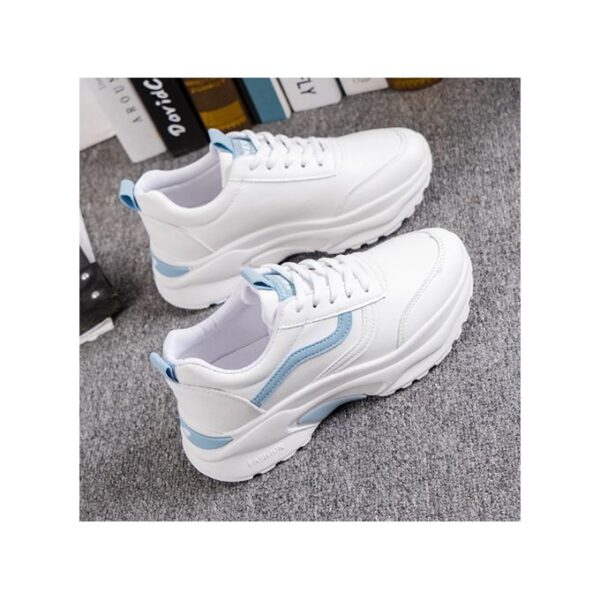 Trendy Sneakers For Ladies Causal Thick Soled White Shoes - Image 2